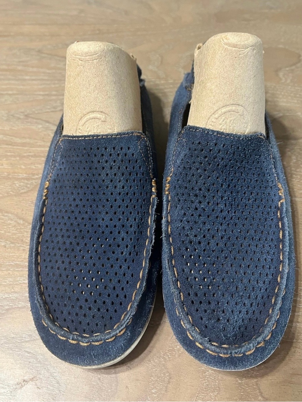 OluKai Nohea Perf Slip On Loafers BLUE & BROWN size 7 LOT - Picture 2 of 14